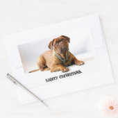 Rectangulaire Mastiff Deadpan Chien Joyeux Sticker de Noël (Enveloppe)