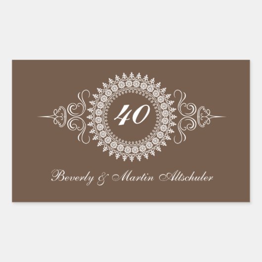 Rectangulaire Médaillon Changer le Sticker du numéro anniversair (Devant)