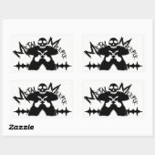 Rectangulaire Métal Meeple - Sticker (Feuille)