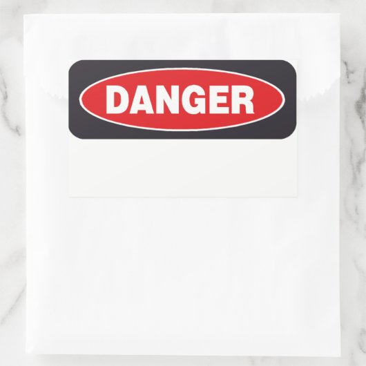 Rectangulaire Modèle Sticker Danger (Sac)