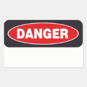 Rectangulaire Modèle Sticker Danger (Devant)