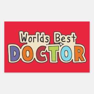 Rectangulaire Mondes Beast Doctor mot art sticker