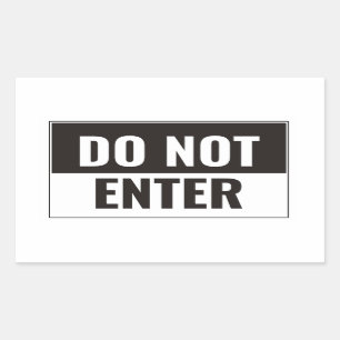 Rectangulaire Ne pas entrer Sticker