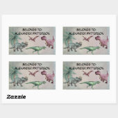 Rectangulaire Nom personnalisé Dino Dinosaur Sticker Boys T Rex (Feuille)