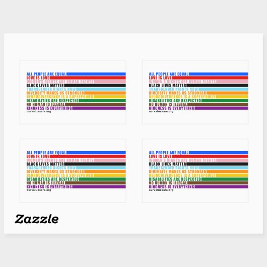 Rectangulaire Nos Valeurs Sont Sticker (Feuille)