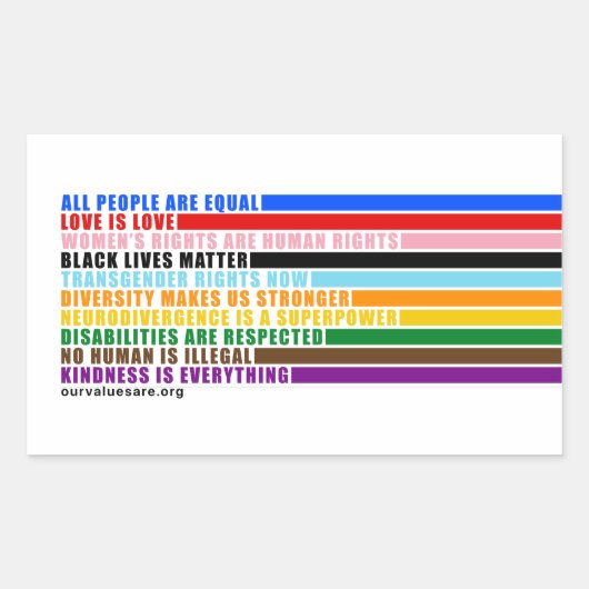 Rectangulaire Nos Valeurs Sont Sticker (Devant)