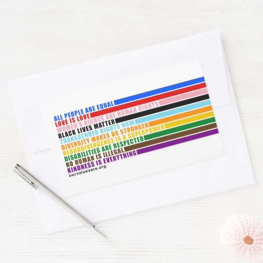 Rectangulaire Nos Valeurs Sont Sticker (Enveloppe)