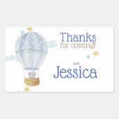 Rectangulaire Nous pouvons attendre Merci Sticker (Devant)