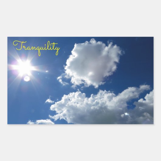 Rectangulaire Nuages Sunstar sunburst tranquillité Sticker (Devant)