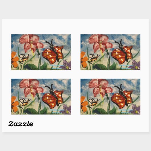 Rectangulaire OEUVRE originale Sticker Spring (Feuille)