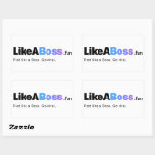Rectangulaire Official LikeABoss.fun Logo Sticker  (Feuille)
