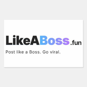 Rectangulaire Official LikeABoss.fun Logo Sticker 