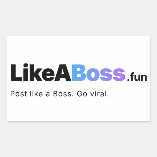 Rectangulaire Official LikeABoss.fun Logo Sticker  (Devant)