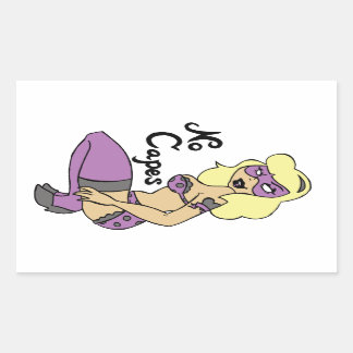 Rectangulaire Pas de Capes Superhéroïne Sticker Pin-Up