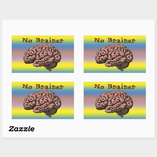 Rectangulaire Pas de sticker Brainer (Feuille)