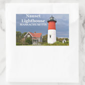 Rectangulaire Phare de Nauset, Cape Cod, Sticker Massachusetts (Sac)