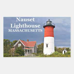 Rectangulaire Phare de Nauset, Cape Cod, Sticker Massachusetts