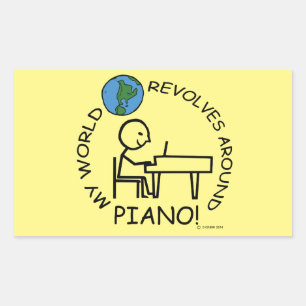 Rectangulaire Piano - Le Monde tourne autour d'un Sticker rectan