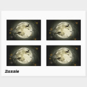 Rectangulaire Pleine lune sur Sticker Halloween (Feuille)