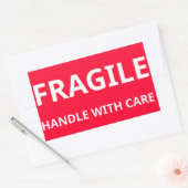 Rectangulaire Poignée fragile avec Sticker de soin (Enveloppe)