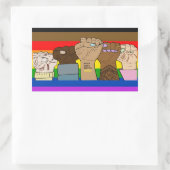 Rectangulaire Poings d'alimentation de la fierté / Sticker recta (Sac)