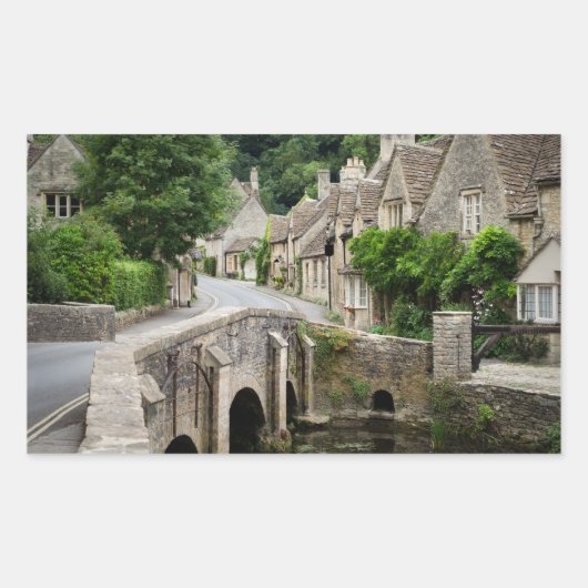 Rectangulaire Pont à Castle Combe, UK rectangle sticker (Devant)