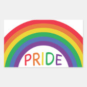 Rectangulaire Prise en charge de Rainbow Pride Sticker LGBTQ+ (Devant)