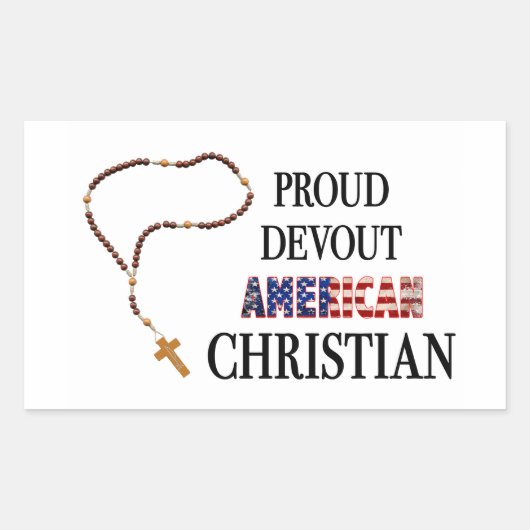 Rectangulaire Proud Devout American Christian Sticker (Devant)
