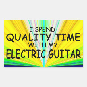 Rectangulaire Qualité Temps Guitare électrique Sticker rectangul