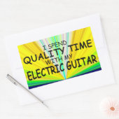 Rectangulaire Qualité Temps Guitare électrique Sticker rectangul (Enveloppe)