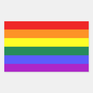 Rectangulaire Rainbow Pride Flag Sticker