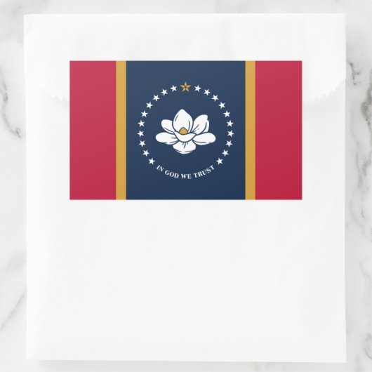 Rectangulaire Rectangle sticker with Flag of Mississippi State (Sac)