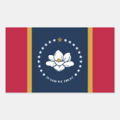 Rectangulaire Rectangle sticker with Flag of Mississippi State (Devant)