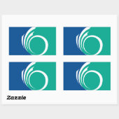 Rectangulaire Rectangle sticker with Flag of Ottawa, Canada (Feuille)