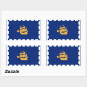 Rectangulaire Rectangle sticker with Flag of Quebec City, Canada (Feuille)