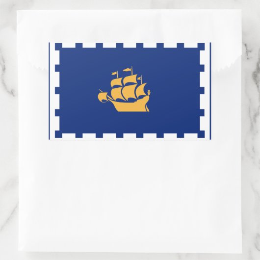 Rectangulaire Rectangle sticker with Flag of Quebec City, Canada (Sac)