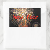 Rectangulaire Red Fireworks Happy New Year 2024 R Sticker (Sac)