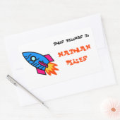 Rectangulaire Rocket "Cela Appartient À..." Sticker rectangulair (Enveloppe)