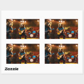 Rectangulaire Rockin' Bears : Sticker musical à 2 pièces pour vo (Feuille)