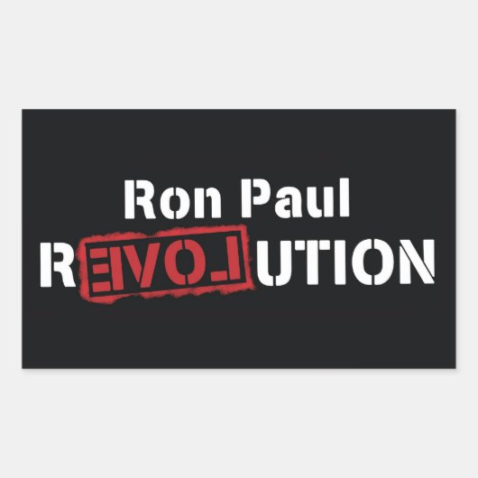 Rectangulaire Ron Paul Revolution Sticker Large Square -4 pieces (Devant)