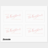 Rectangulaire Rose rose Nom de famille Script Sticker rectangula (Feuille)