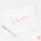 Rectangulaire Rose rose Nom de famille Script Sticker rectangula (Enveloppe)