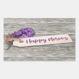 Rectangulaire Rustic Happy Norooz Hyacinth - Sticker