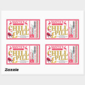 Rectangulaire Santa's Chill Pill Christmas Sticker (Feuille)