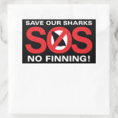 Rectangulaire Sauvez nos requins Pas de Finition Sticker Glossy (Sac)