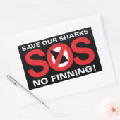 Rectangulaire Sauvez nos requins Pas de Finition Sticker Glossy (Enveloppe)