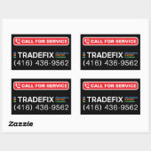 Rectangulaire Service Call Sticker (Feuille)