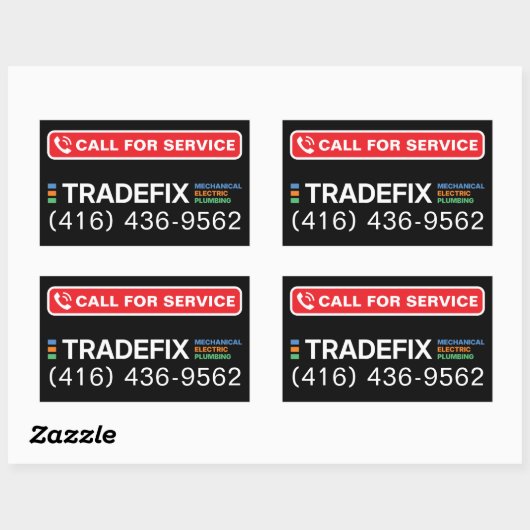 Rectangulaire Service Call Sticker (Feuille)