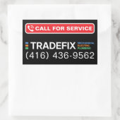 Rectangulaire Service Call Sticker (Sac)