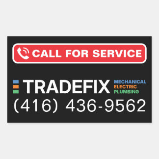 Rectangulaire Service Call Sticker